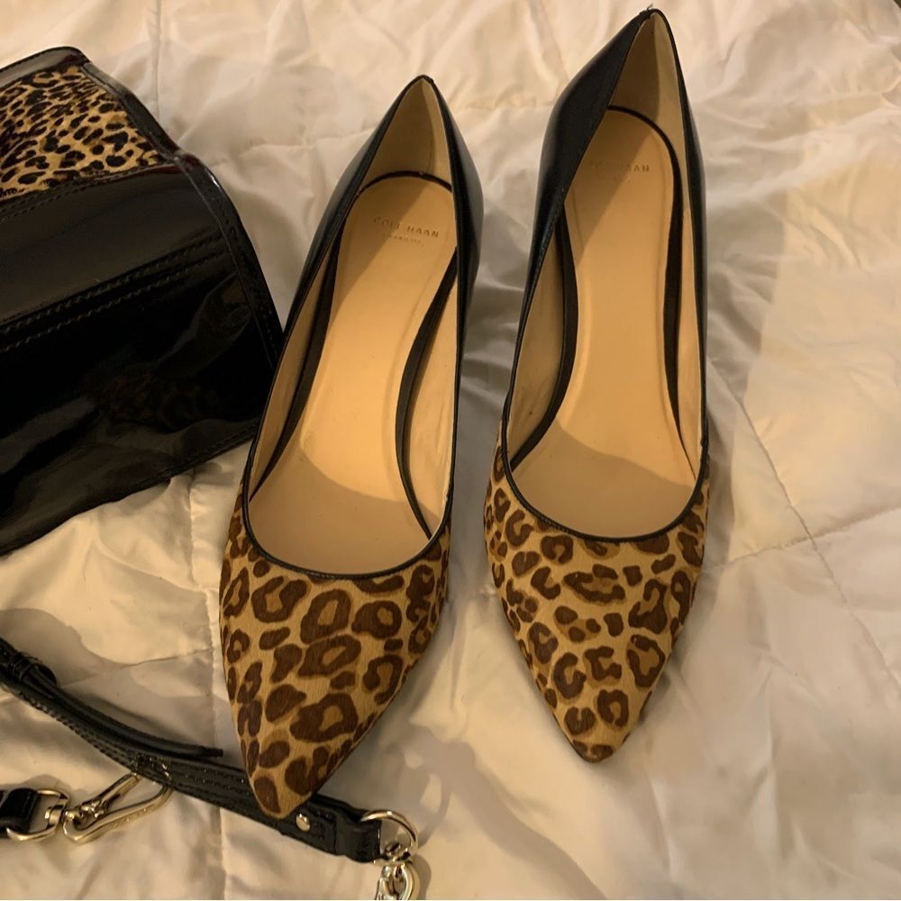 Cole Haan leopard pumps and matching pumps